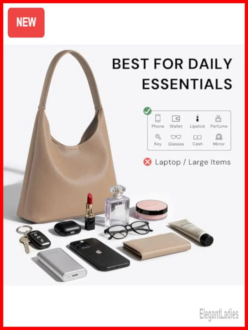 Small Slouchy Hobo Purse Soft Vegan Leather Shoulder Bag Tote Handbag